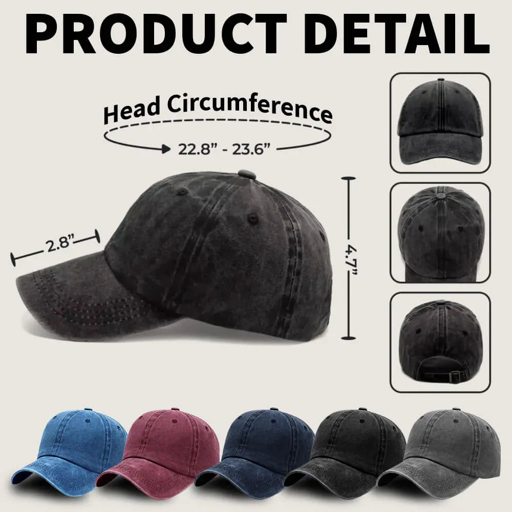 Model wearing customized denim cap – Father’s Day gift