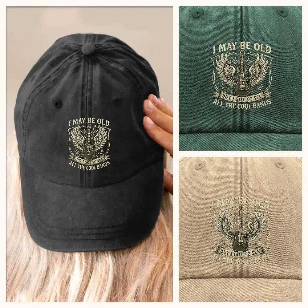 Funny Hat for Men – “I May Be Old” Personalized Washed Denim Baseball Cap Duconspace