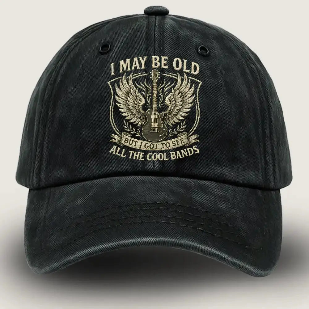 Funny Hat for Men – “I May Be Old” Personalized Washed Denim Baseball Cap Duconspace