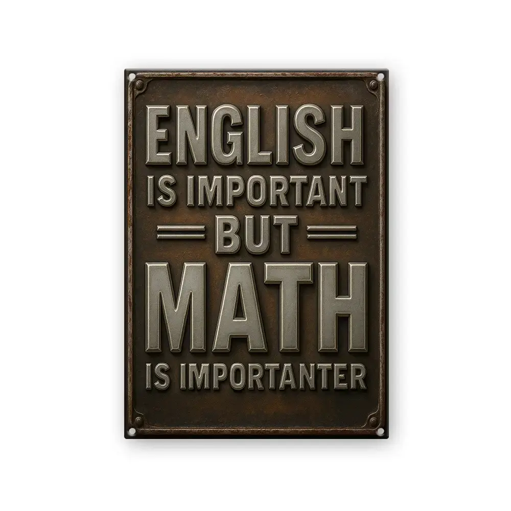 Funny Math Posters – Vintage Metal Sign, Unique Math Teacher Gift Duconspace
