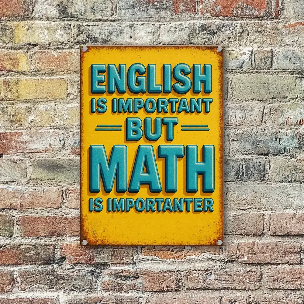 Funny Math Posters – Vintage Metal Sign, Unique Math Teacher Gift Duconspace