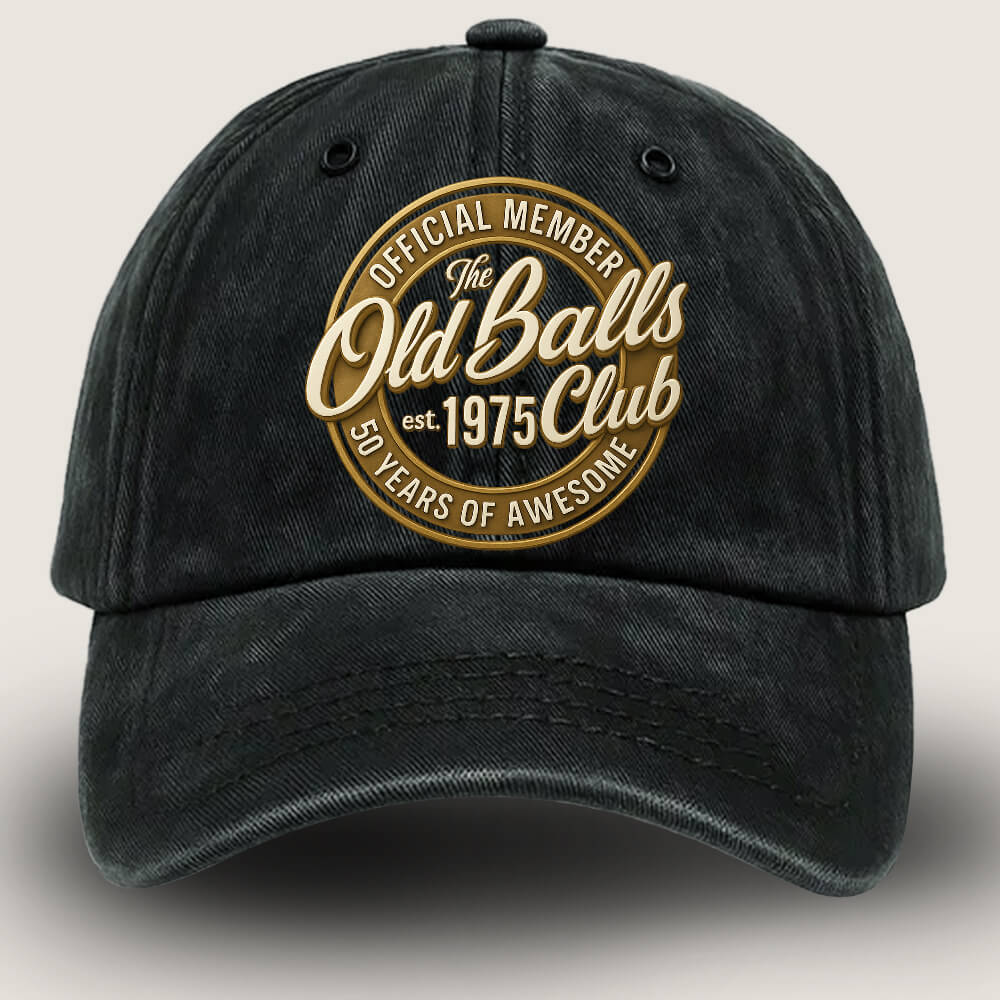 Funny milestone birthday cap for men — custom year vintage hat, perfect birthday gift
