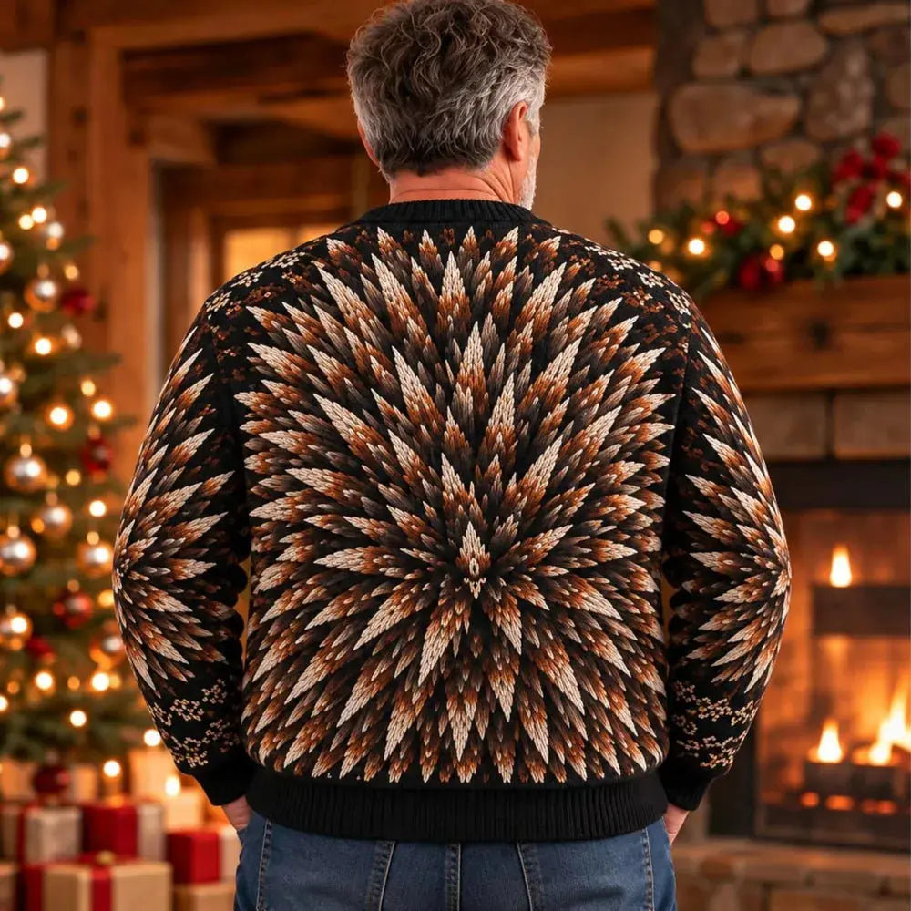 Back of hedgehog quill ugly sweater