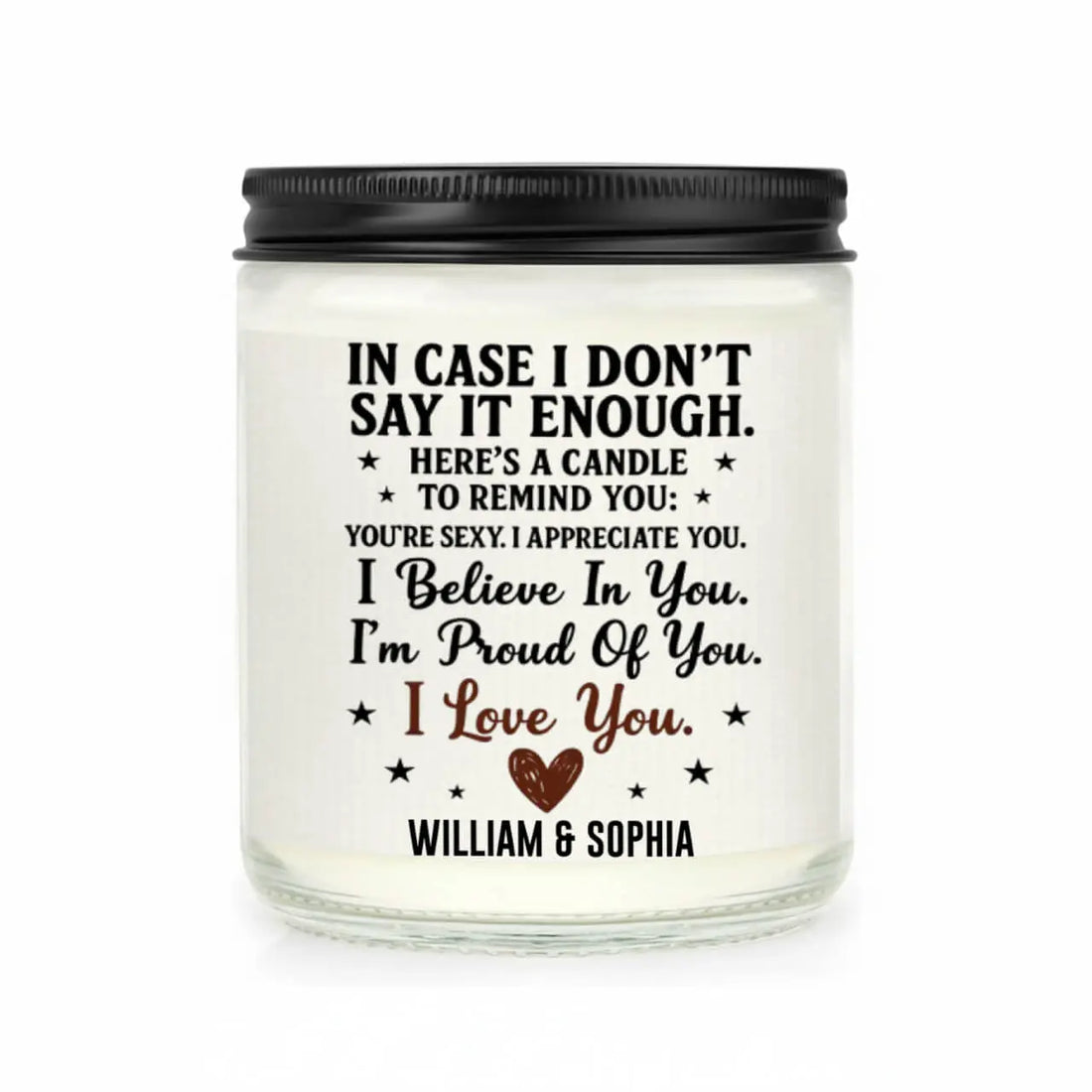 Anniversary Gifts for Women – Personalized “I Love You” Scented Candle Duconspace