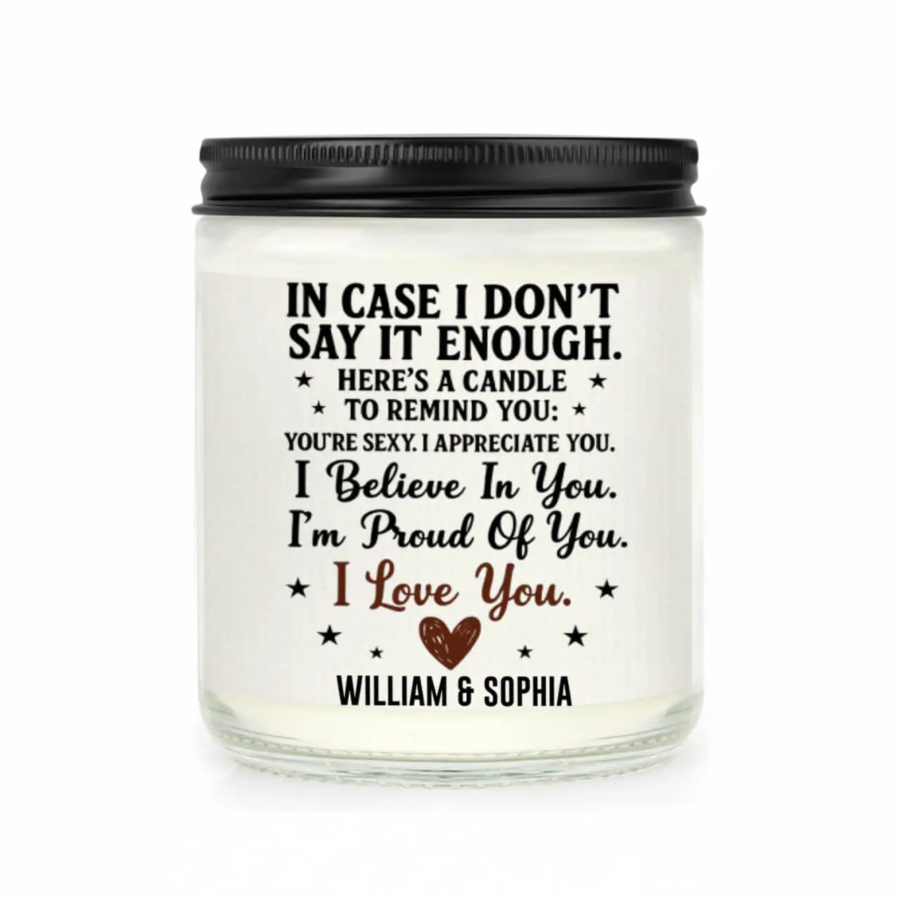 Anniversary Gifts for Women – Personalized “I Love You” Scented Candle Duconspace