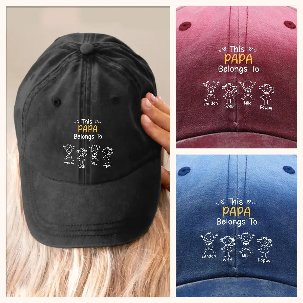 Grandpa Belong To, Custom Cap for Men And Kids, Gift For Grandpa, Dad USA