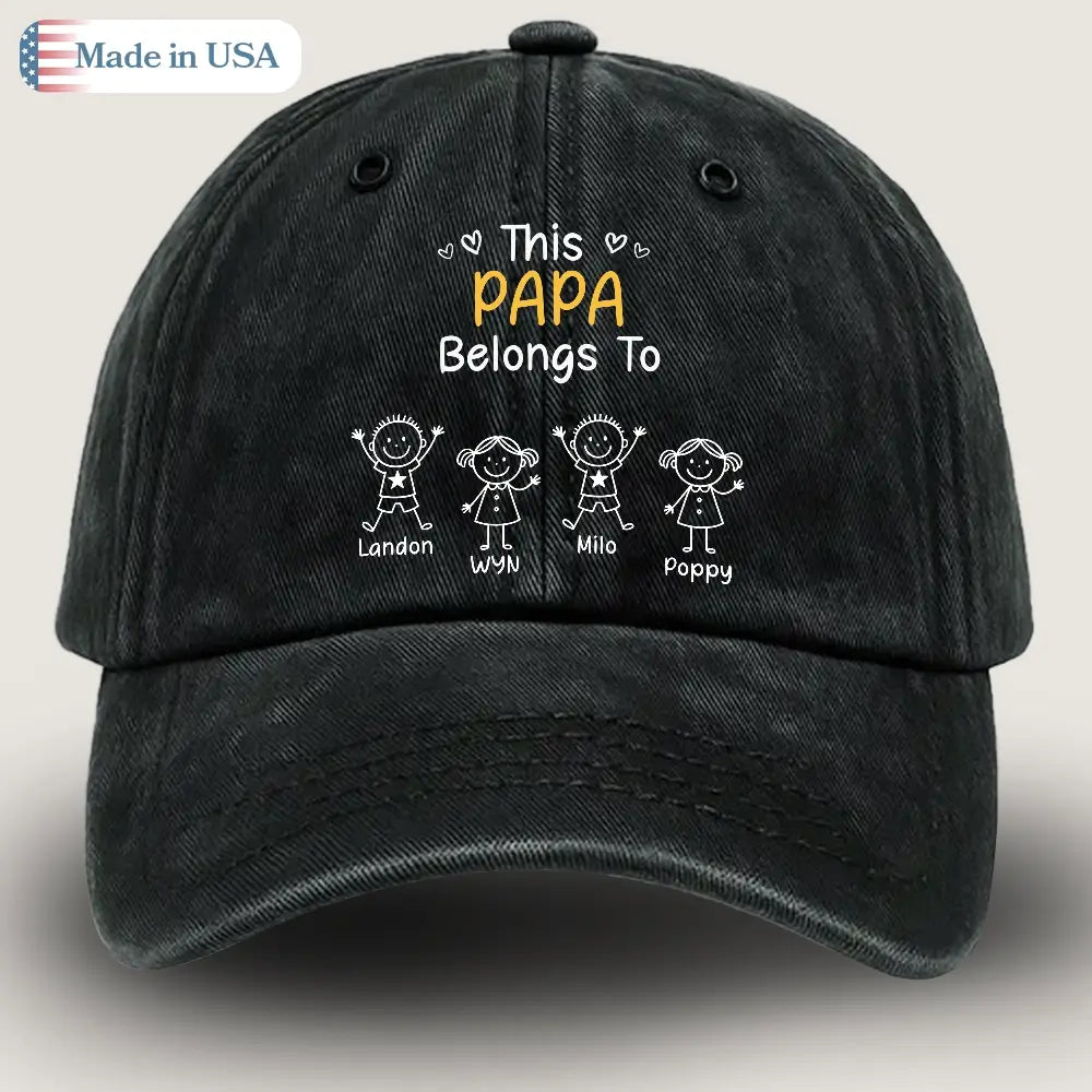 Grandpa Belong To, Custom Cap for Men And Kids, Gift For Grandpa, Dad USA