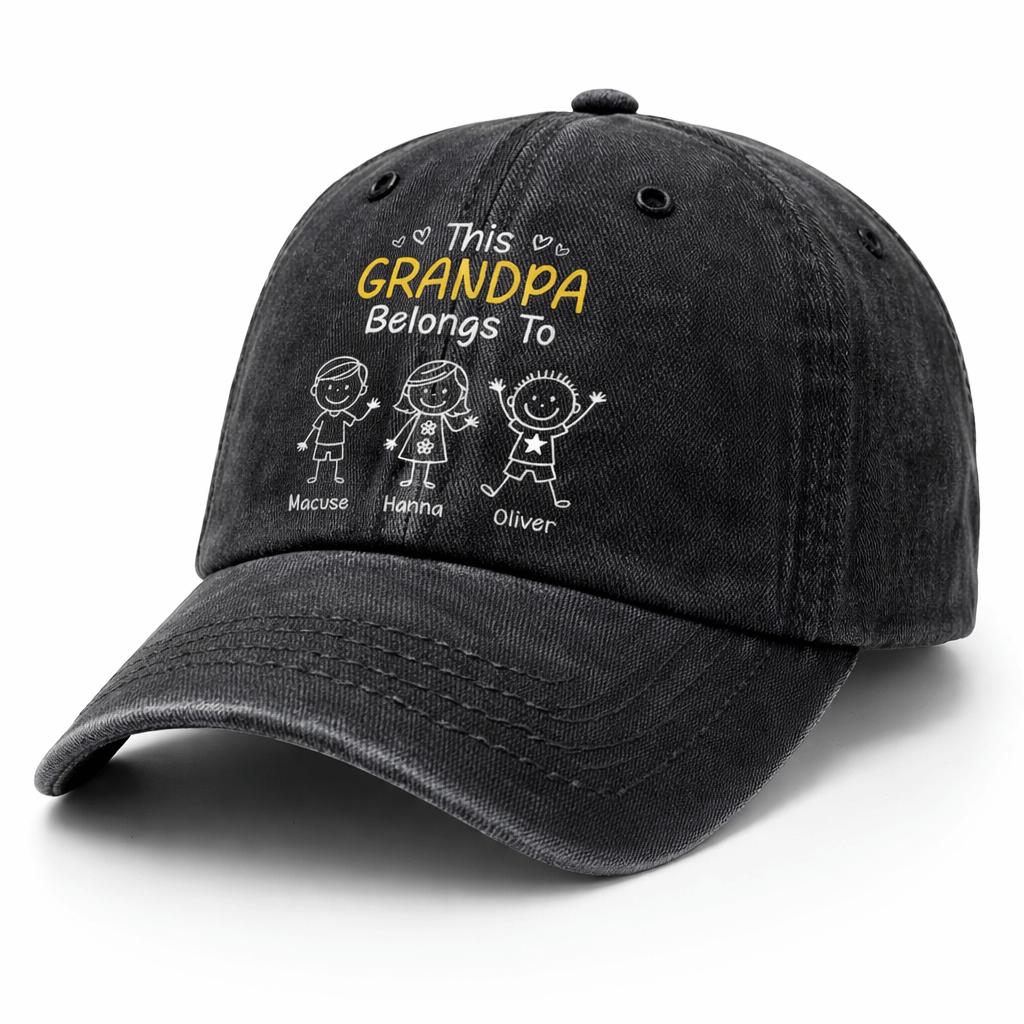 Personalized Grandpa Hat – Custom Denim Cap, Gift for Grandpa - Grandpa Belong To duconspace