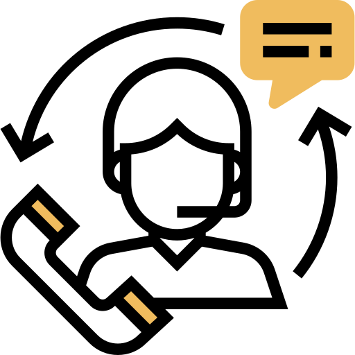 Duconspace’s friendly human support – icon of customer care agent with headset and chat bubble