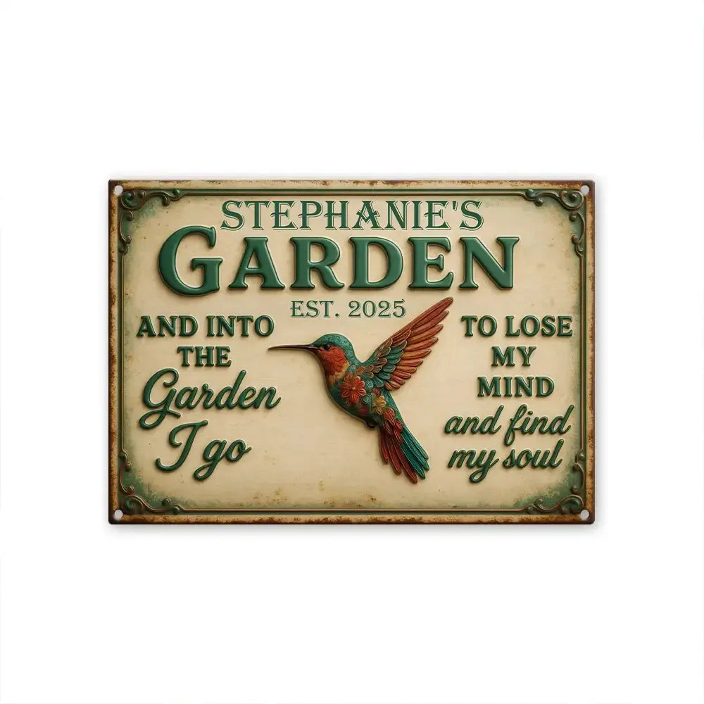 Personalized Garden Signs – Custom Metal Outdoor Hummingbird Sign Duconspace