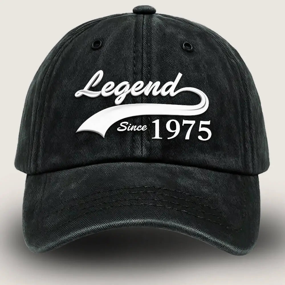 Custom Legend Since [Year] cap — milestone gift for dad