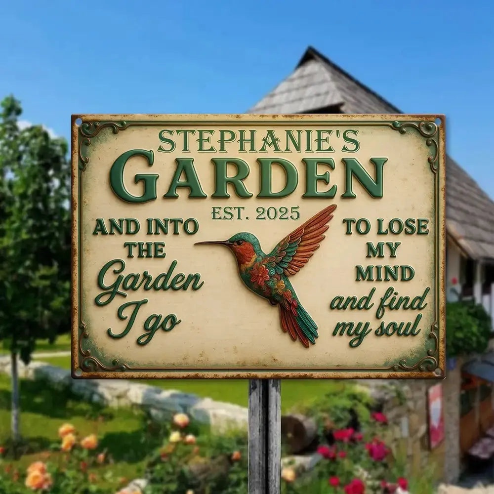Personalized Garden Signs – Custom Metal Outdoor Hummingbird Sign Duconspace