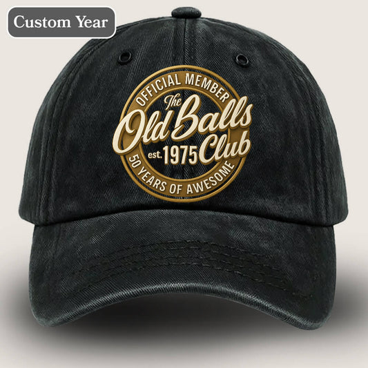 Funny milestone birthday cap for men — custom year vintage hat, perfect birthday gift