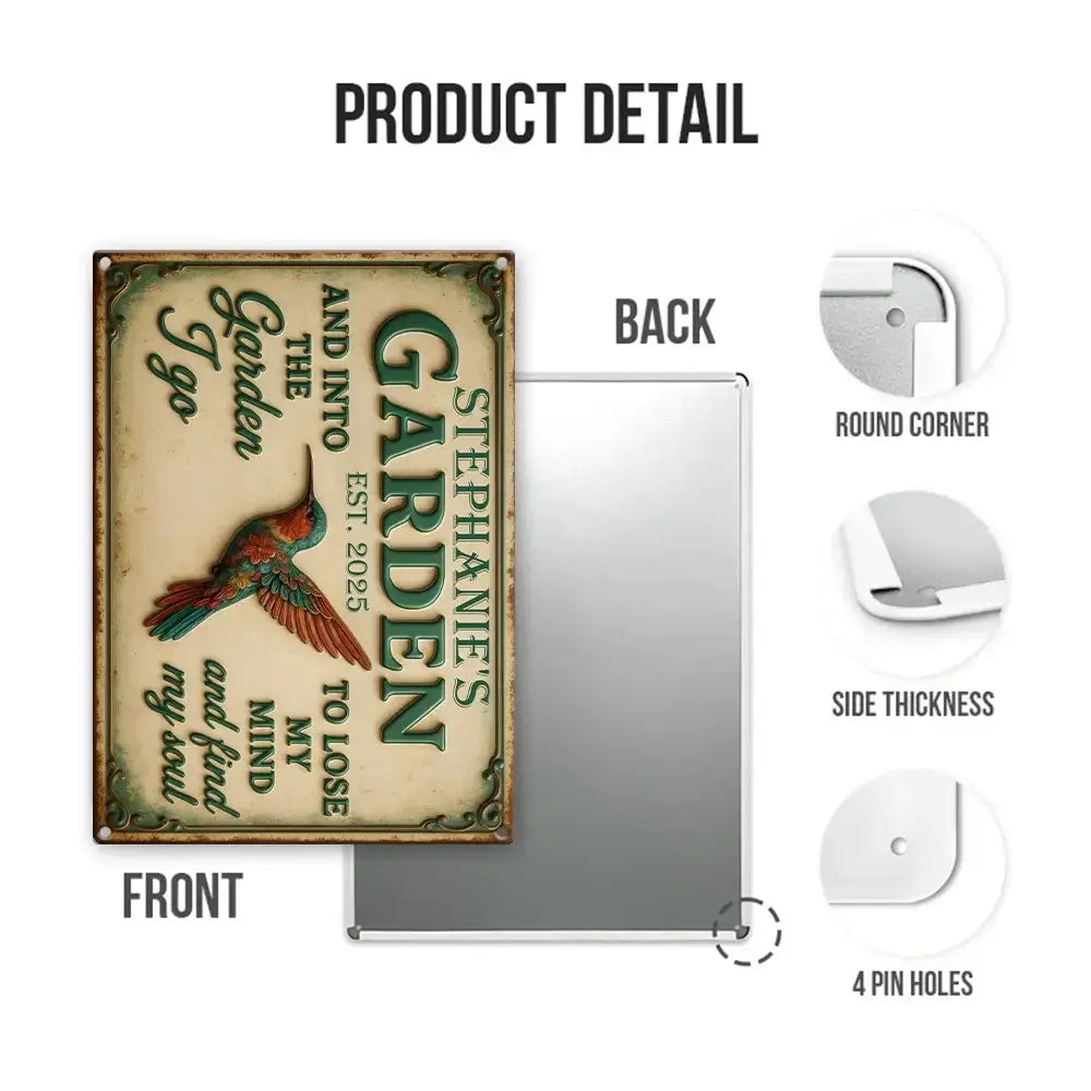 Personalized Garden Signs – Custom Metal Outdoor Hummingbird Sign Duconspace