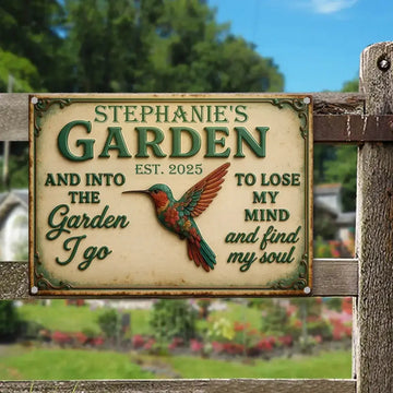 Personalized Garden Signs – Custom Metal Outdoor Hummingbird Sign Duconspace