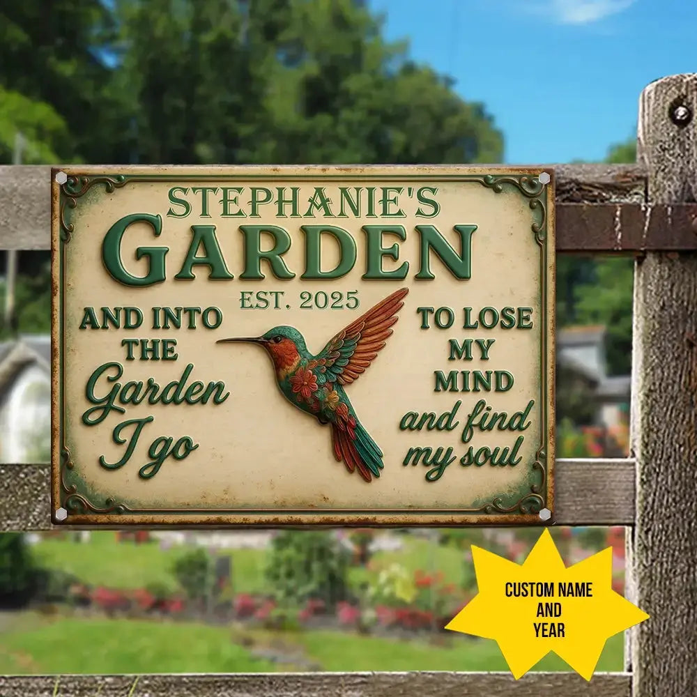 Personalized Garden Signs – Custom Metal Outdoor Hummingbird Sign Duconspace