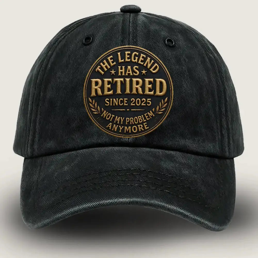 Retirement Hat for Men – The Legend Has Retired Custom Washed Denim Cap Duconspace