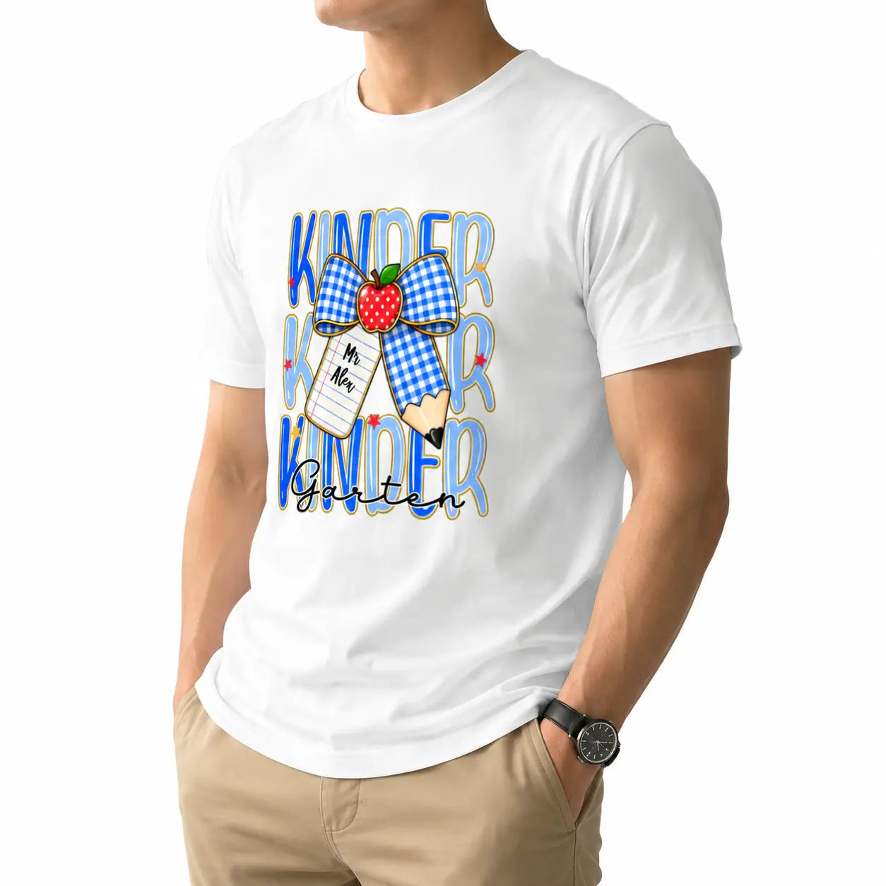 Back To School Personalized Teacher Bow T-Shirt Duconspace