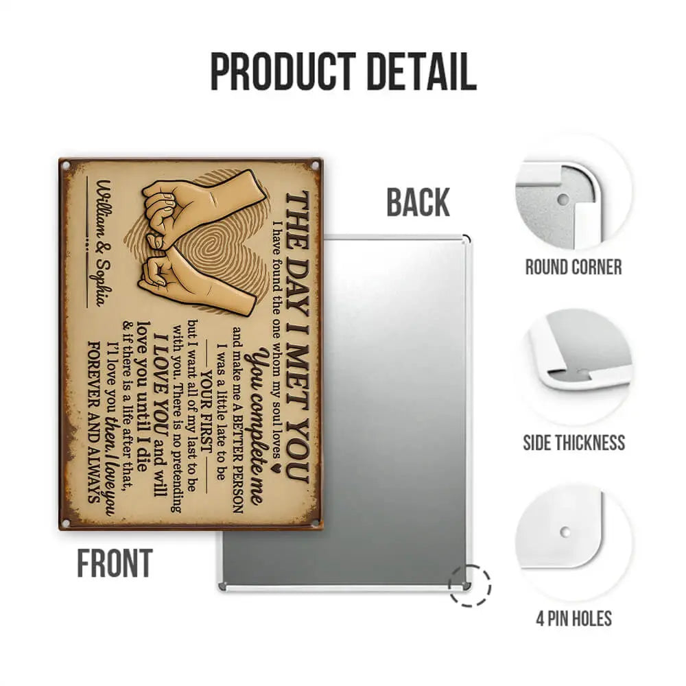 Personalized Gifts For Her – Romantic “The Day I Met You” Metal Sign Duconspace