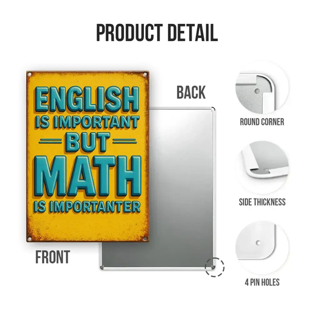 Funny Math Posters – Vintage Metal Sign, Unique Math Teacher Gift Duconspace