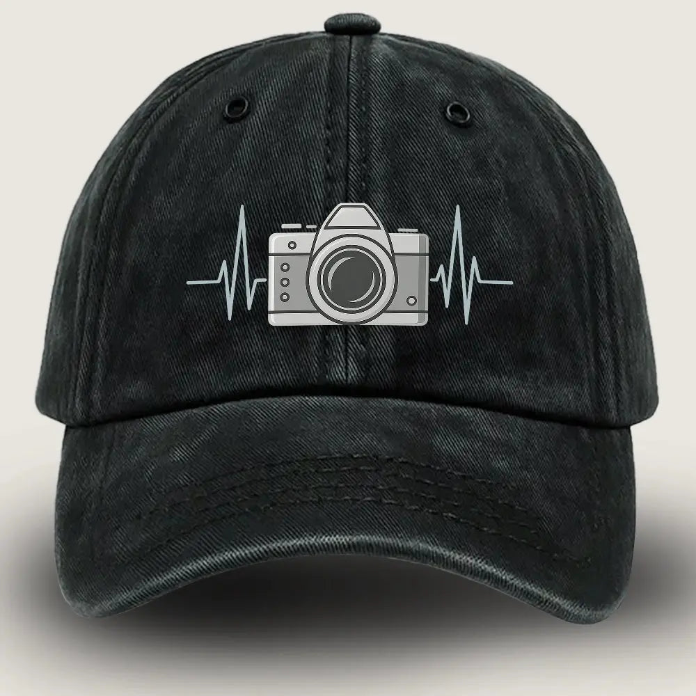 🎁 #1 Vintage Washed Camera Cap – Adjustable Gift for Photographer Duconspace