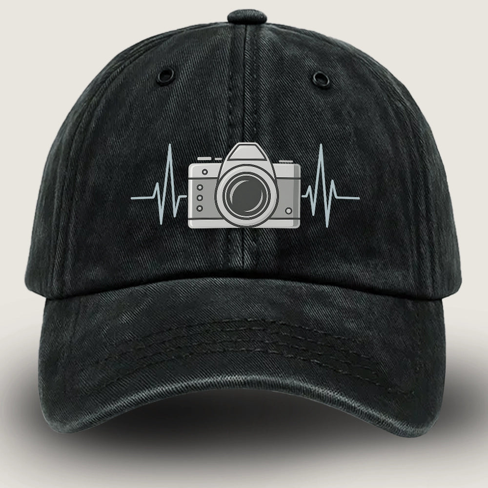 🎁 #1 Vintage Washed Camera Cap – Adjustable Gift for Photographer