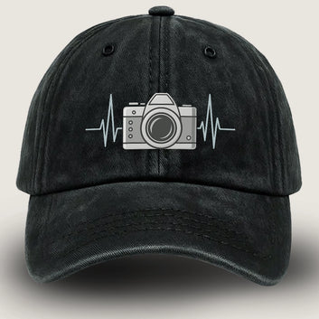 🎁 #1 Vintage Washed Camera Cap – Adjustable Gift for Photographer